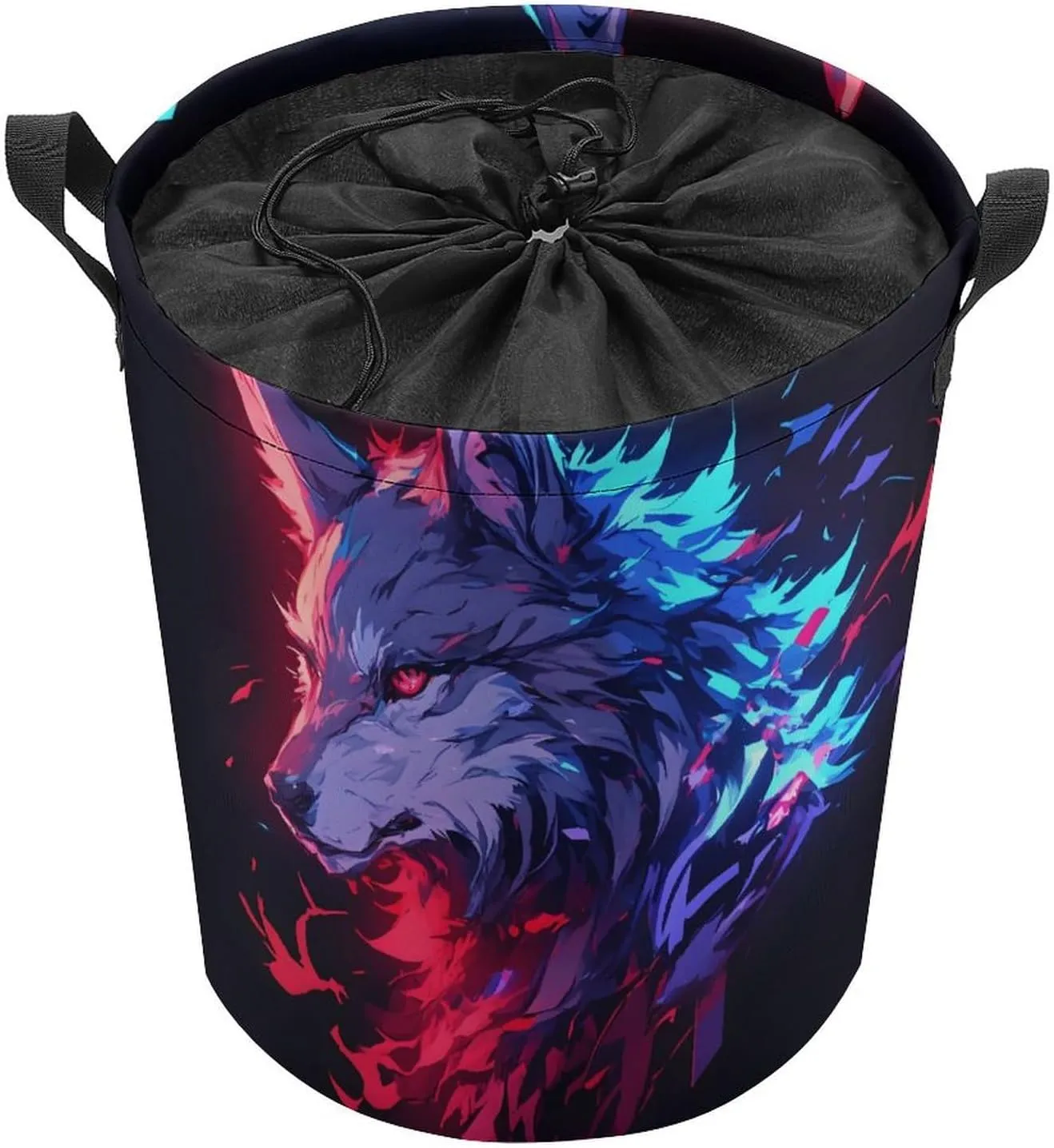 Laundry Hampers, Large Drawstring Laundry Bag, Removable Laundry Bags, Collapsible Storage Bin with Handles for Home Organization, Kids Room, Nursery Carnivore