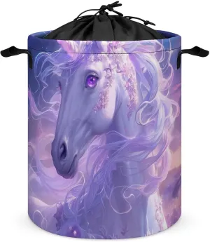 Laundry Hampers, Large Drawstring Laundry Bag, Removable Laundry Bags, Collapsible Storage Bin with Handles for Home Organization, Kids Room, Nursery Cartoon