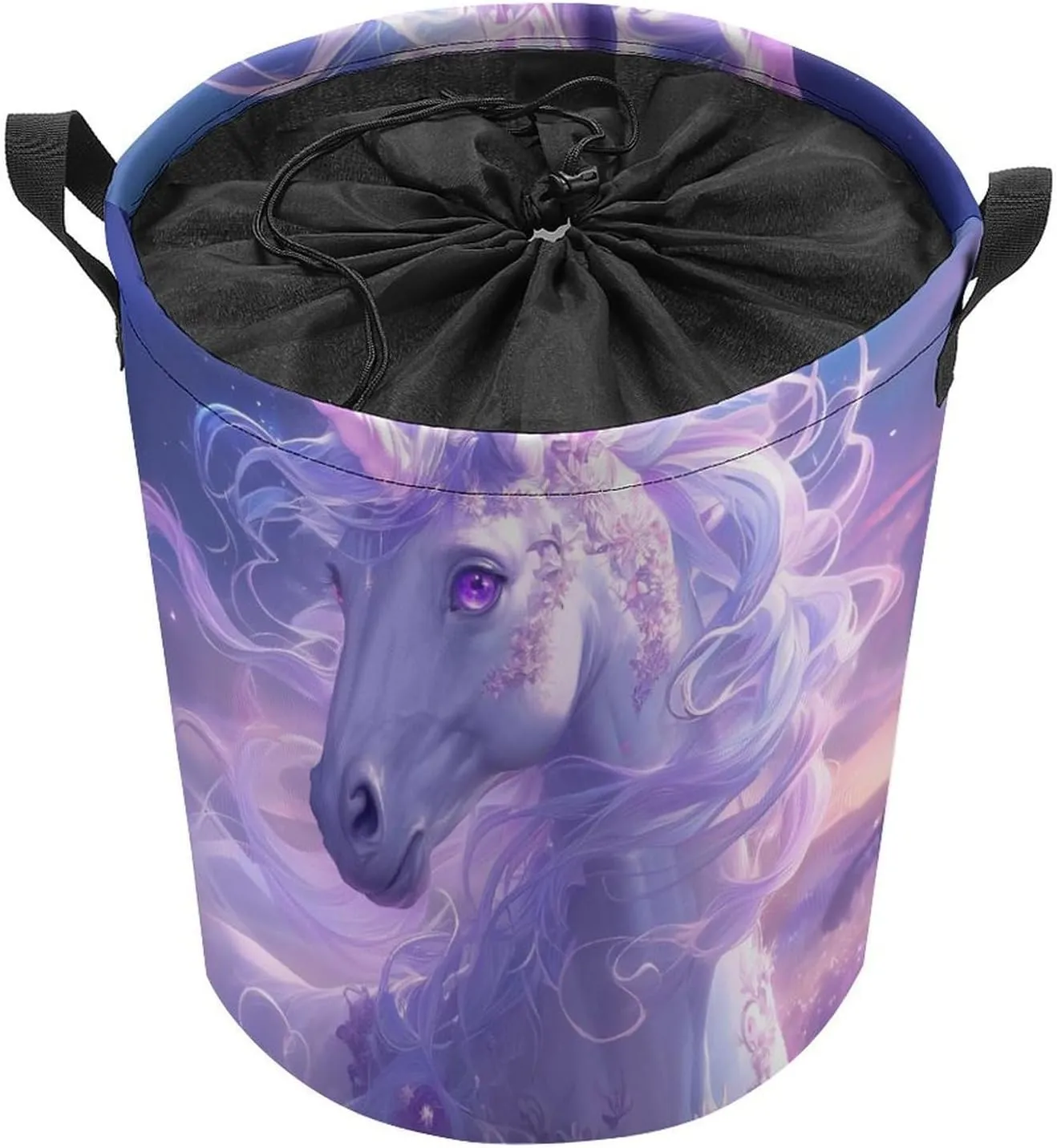 Laundry Hampers, Large Drawstring Laundry Bag, Removable Laundry Bags, Collapsible Storage Bin with Handles for Home Organization, Kids Room, Nursery Cartoon
