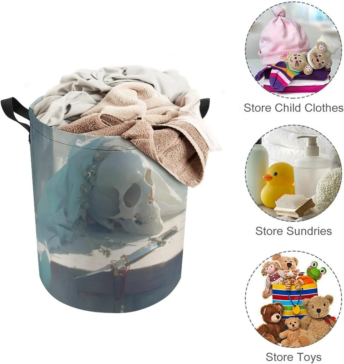 Laundry Hampers, Large Drawstring Laundry Bag, Removable Laundry Bags, Collapsible Storage Bin with Handles for Home Organization, Kids Room, Nursery Composite Material