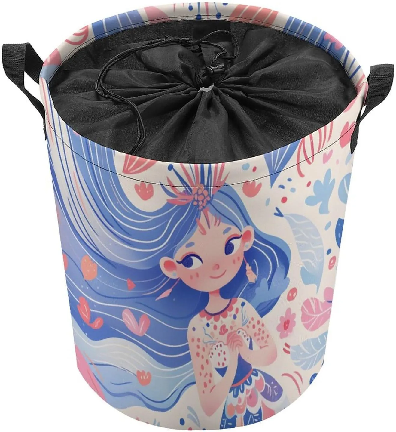Laundry Hampers, Large Drawstring Laundry Bag, Removable Laundry Bags, Collapsible Storage Bin with Handles for Home Organization, Kids Room, Nursery Drawing