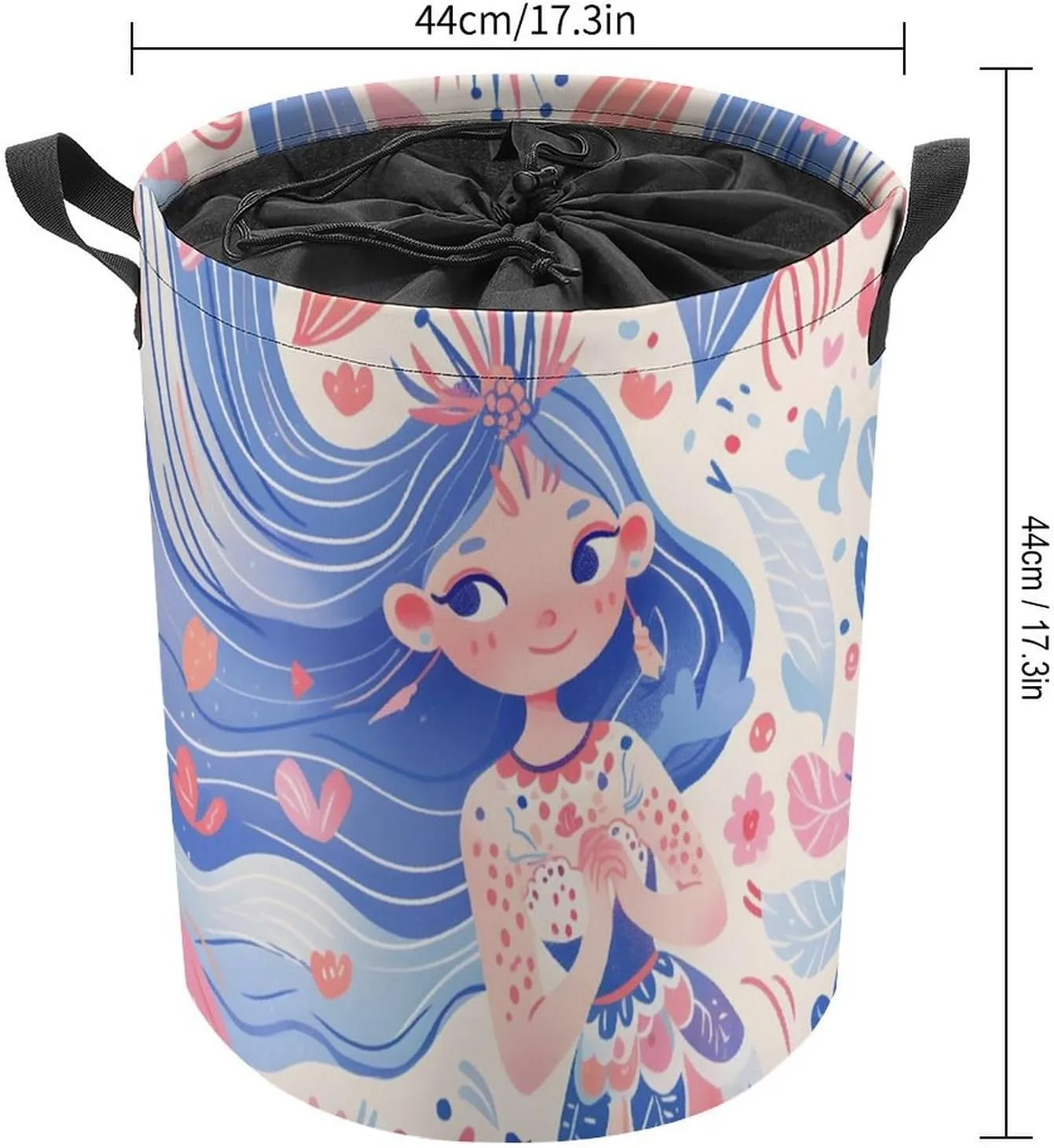 Laundry Hampers, Large Drawstring Laundry Bag, Removable Laundry Bags, Collapsible Storage Bin with Handles for Home Organization, Kids Room, Nursery Drawing