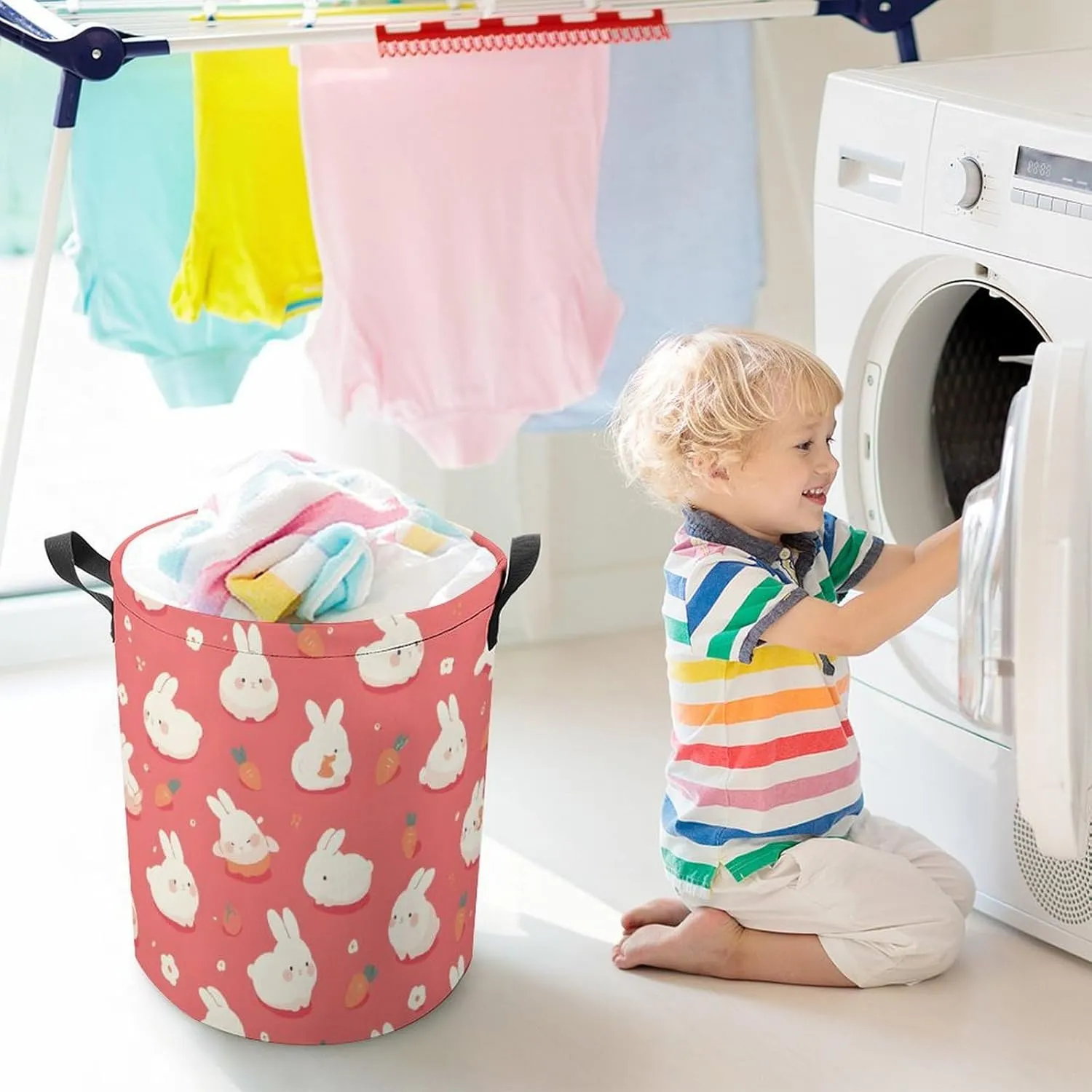 Laundry Hampers, Large Drawstring Laundry Bag, Removable Laundry Bags, Collapsible Storage Bin with Handles for Home Organization, Kids Room, Nursery Event