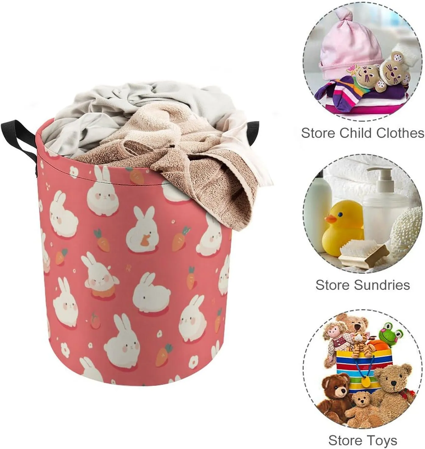 Laundry Hampers, Large Drawstring Laundry Bag, Removable Laundry Bags, Collapsible Storage Bin with Handles for Home Organization, Kids Room, Nursery Event