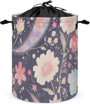 Laundry Hampers, Large Drawstring Laundry Bag, Removable Laundry Bags, Collapsible Storage Bin with Handles for Home Organization, Kids Room, Nursery Pattern