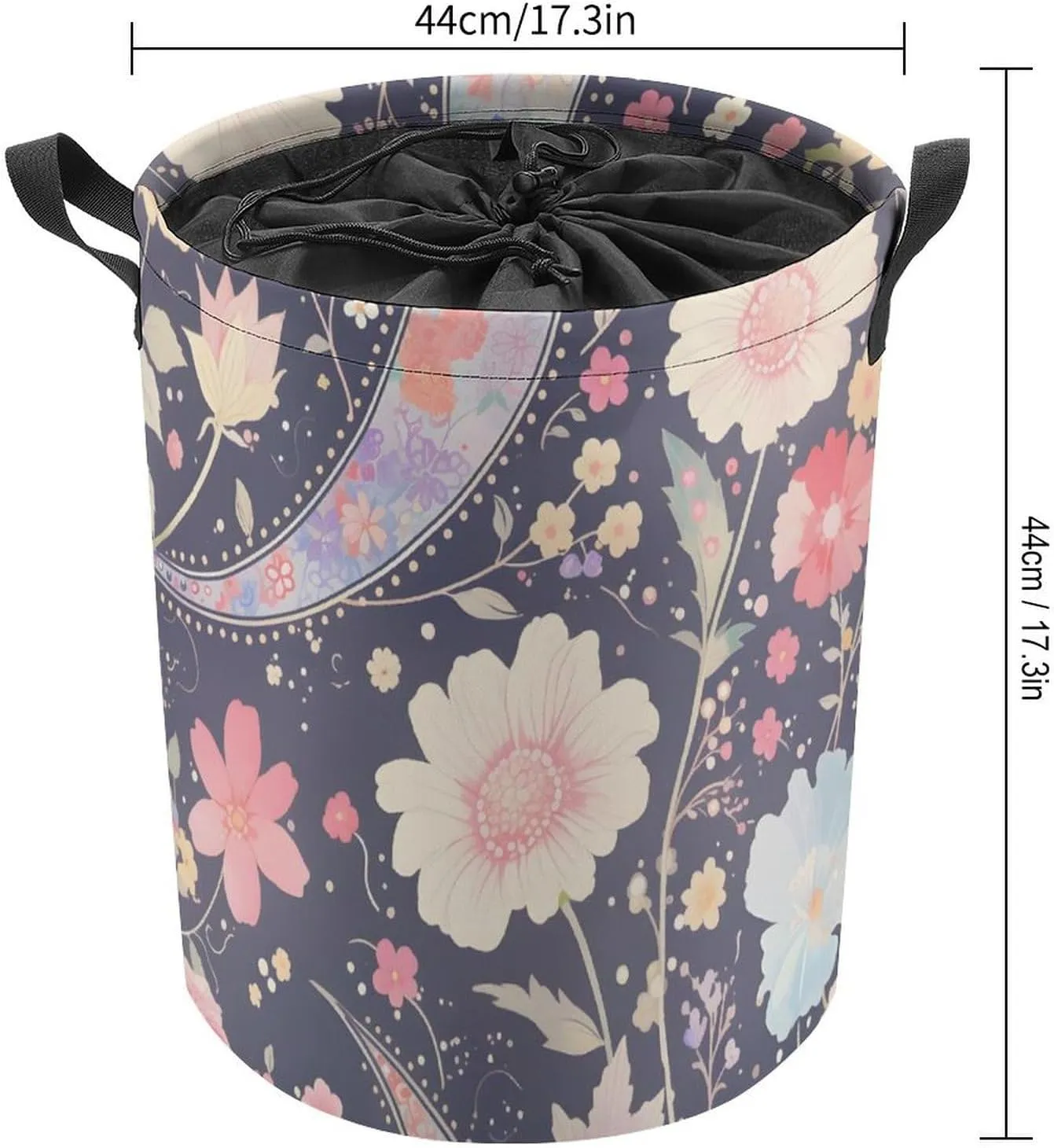 Laundry Hampers, Large Drawstring Laundry Bag, Removable Laundry Bags, Collapsible Storage Bin with Handles for Home Organization, Kids Room, Nursery Pattern