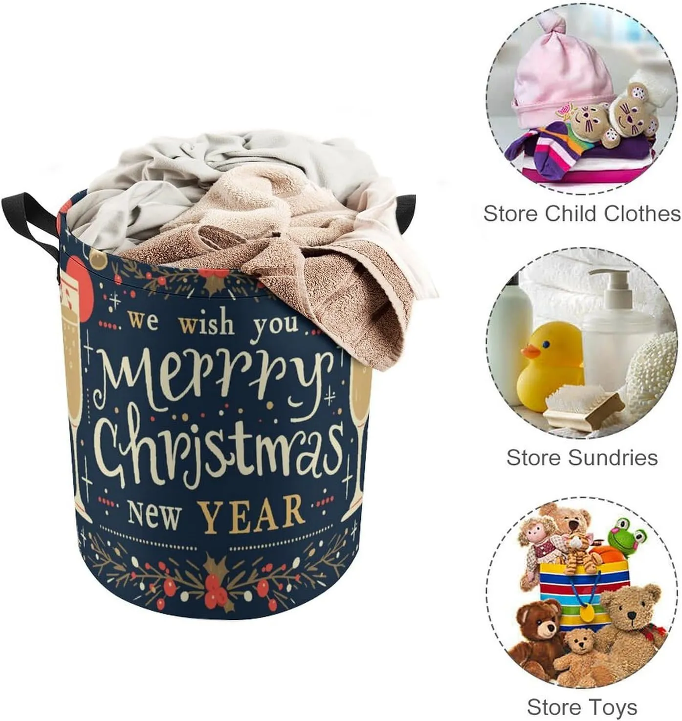 Laundry Hampers, Large Drawstring Laundry Bag, Removable Laundry Bags, Collapsible Storage Bin with Handles for Home Organization, Kids Room, Nursery Stemware