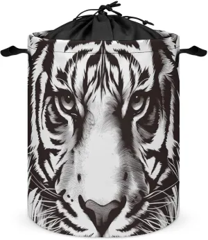Laundry Hampers, Large Drawstring Laundry Bag, Removable Laundry Bags, Collapsible Storage Bin with Handles for Home Organization, Kids Room, Nursery Whiskers