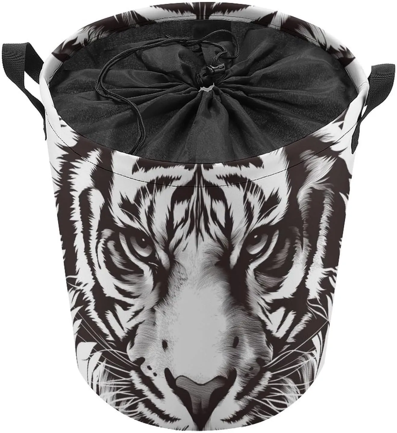 Laundry Hampers, Large Drawstring Laundry Bag, Removable Laundry Bags, Collapsible Storage Bin with Handles for Home Organization, Kids Room, Nursery Whiskers