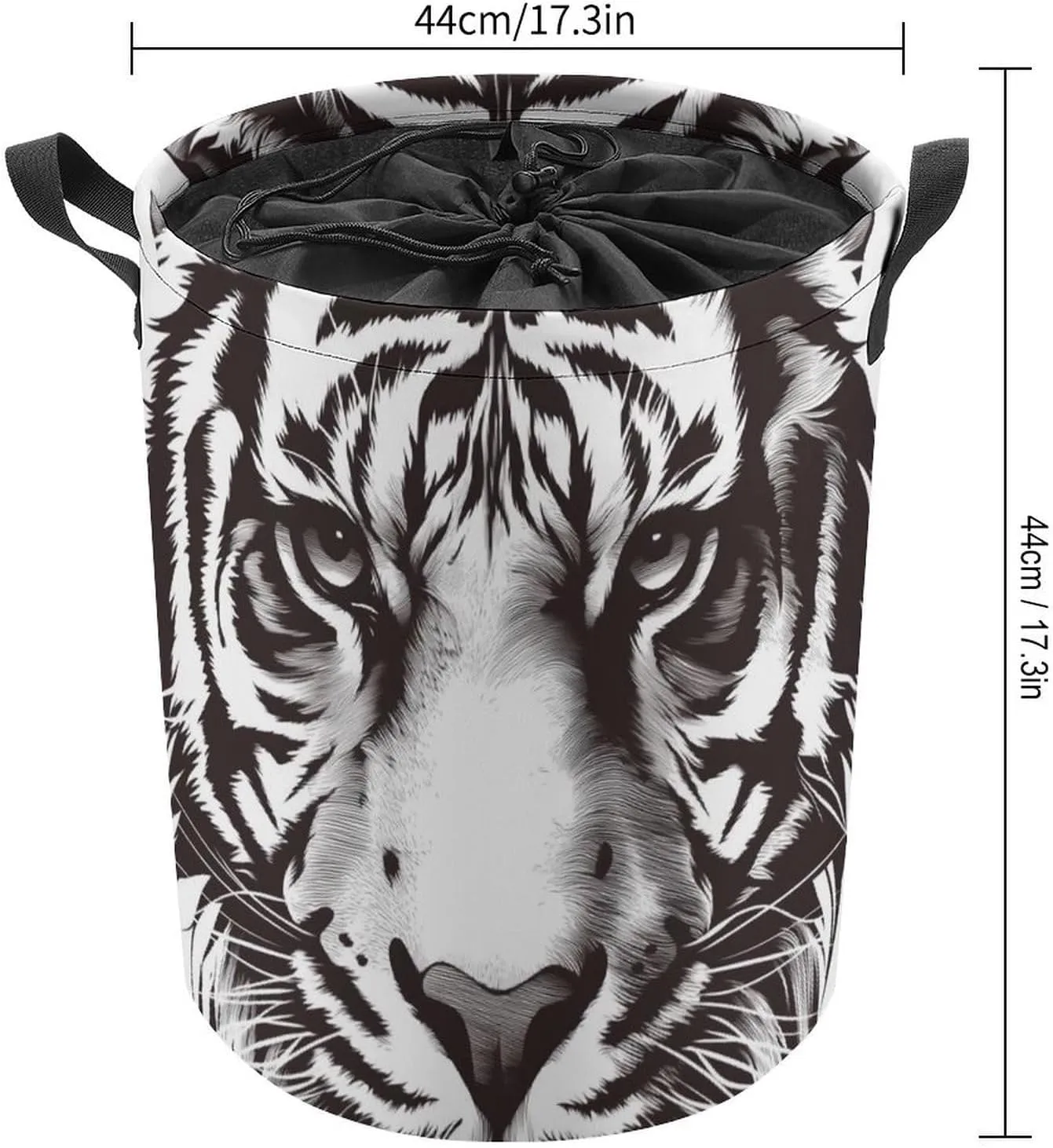 Laundry Hampers, Large Drawstring Laundry Bag, Removable Laundry Bags, Collapsible Storage Bin with Handles for Home Organization, Kids Room, Nursery Whiskers