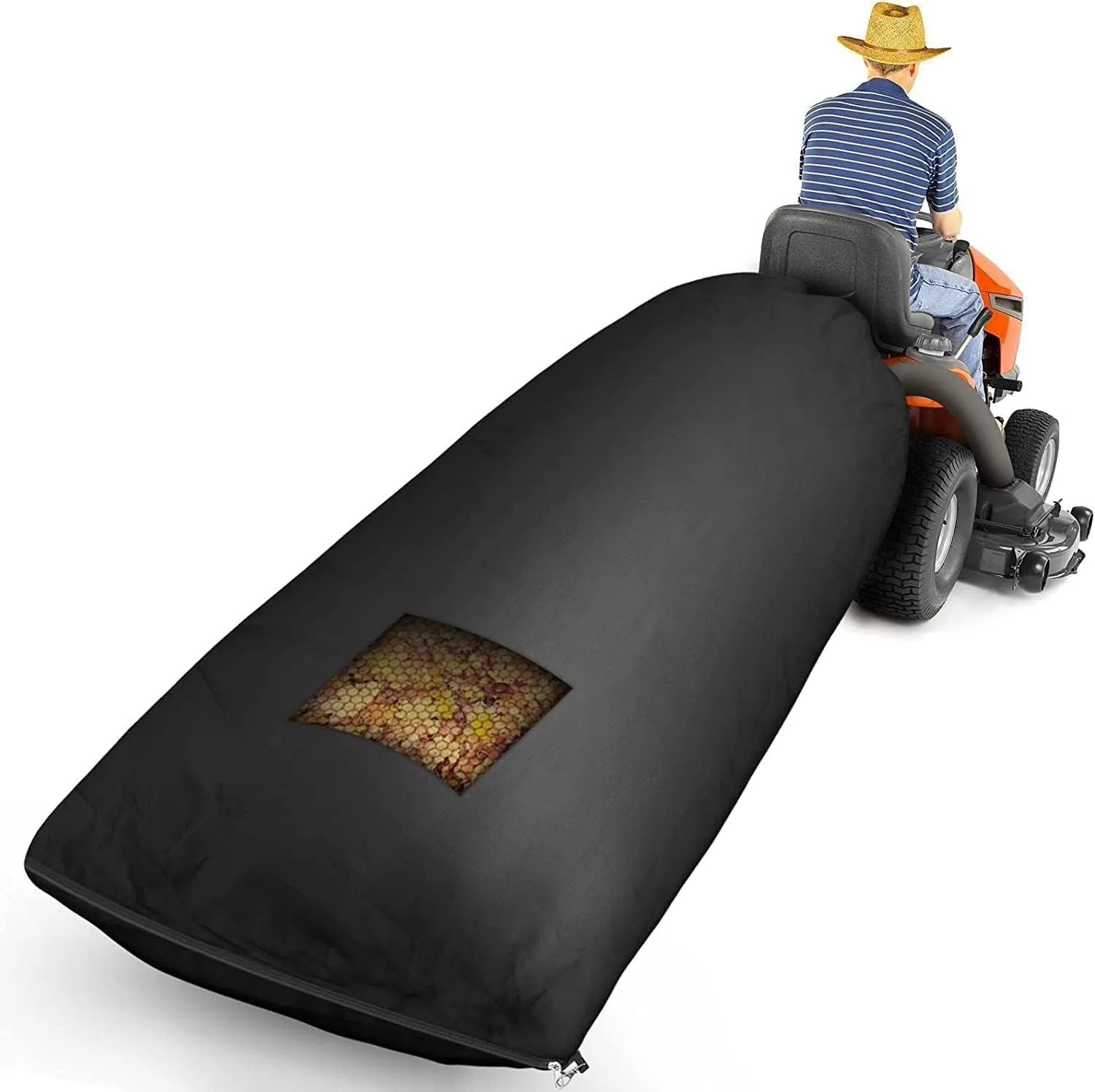 Lawn Tractor Leaf Bag, Grass Catcher Bag, 78.7 x 51.1Inch, Large Capacity for Fast Leaf Collection, Mesh Vent Design,Upgraded Thickened Heavy Duty Material Fits for Most Riding Lawn Mowers