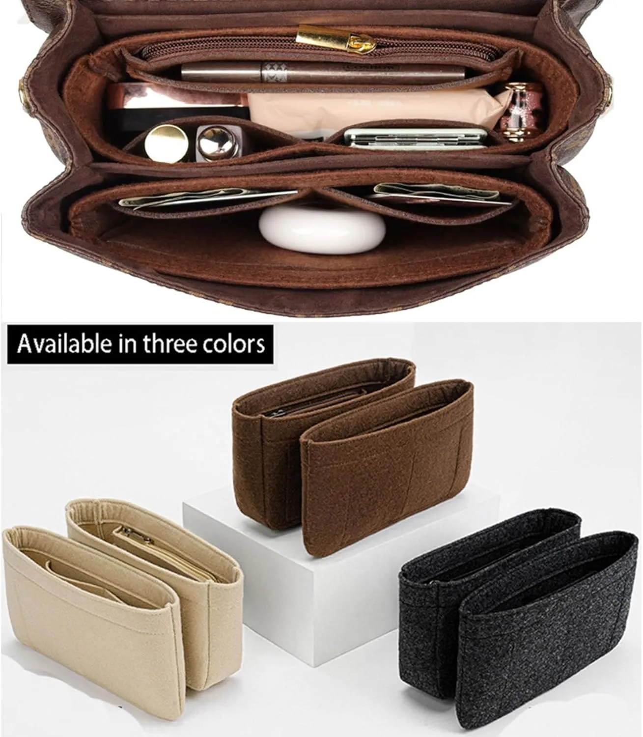 Lckaey Purse Organizer for pochette voyager insert Metis Tassel messenger bag pochette m é tis insert 2084pink