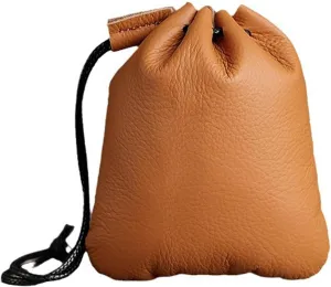 Leather Drawstring Pouch Made of First Layer Cowhide - Coin Pouch Wallet Fashion Retro