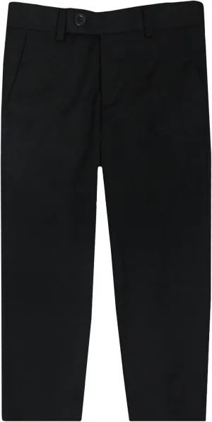 Leo & Zachary Boys Adjustable Waist Slim Fit Dress Pants - LZ508 - Black, 12 Skinny