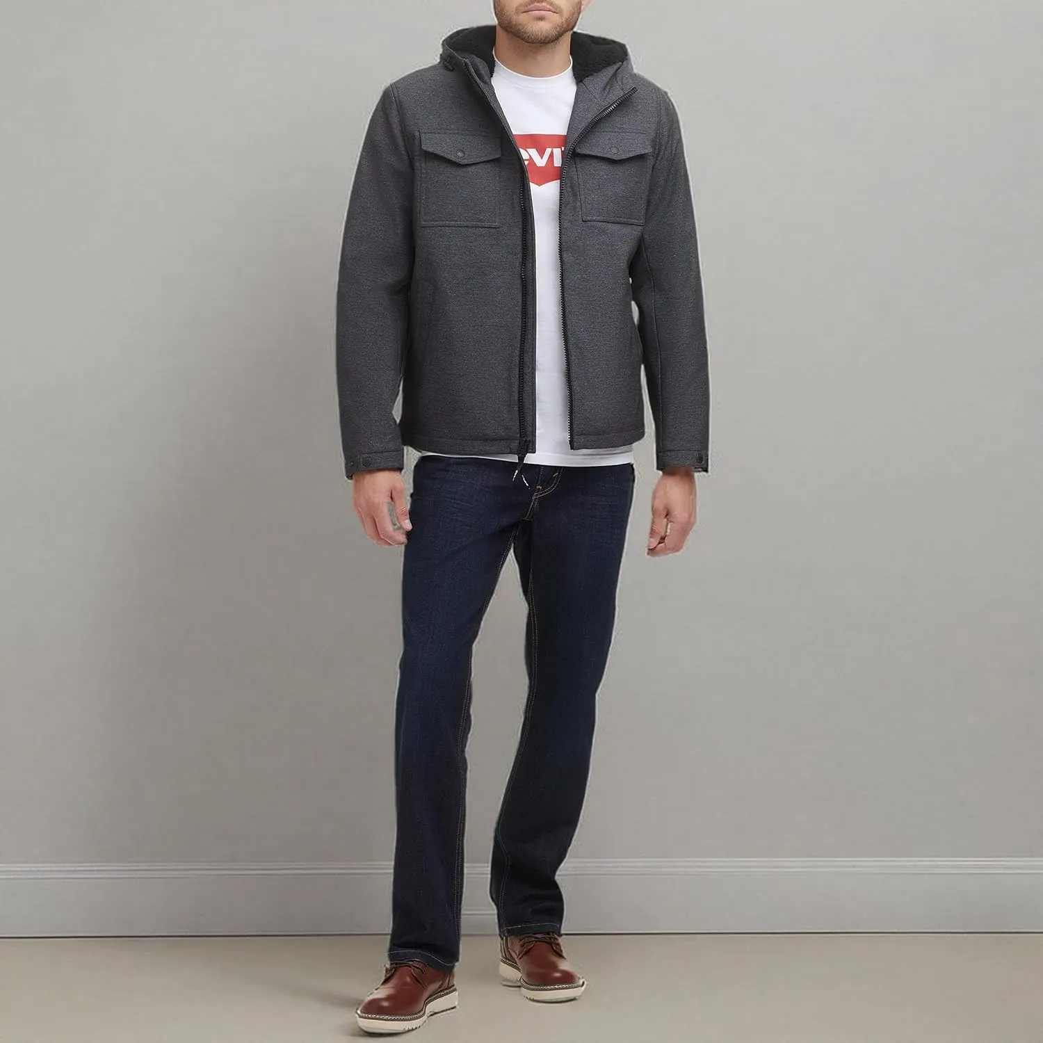 Levi's Men's Soft Shell Hooded Storm Coat (Regular & Big & Tall Sizes)