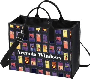 LEVLO Arconia Windows Tote Bag Only Murders Inspired Gift Kono & Mabel & Oliver & Charles Shoulder Bag For TV Show Fans