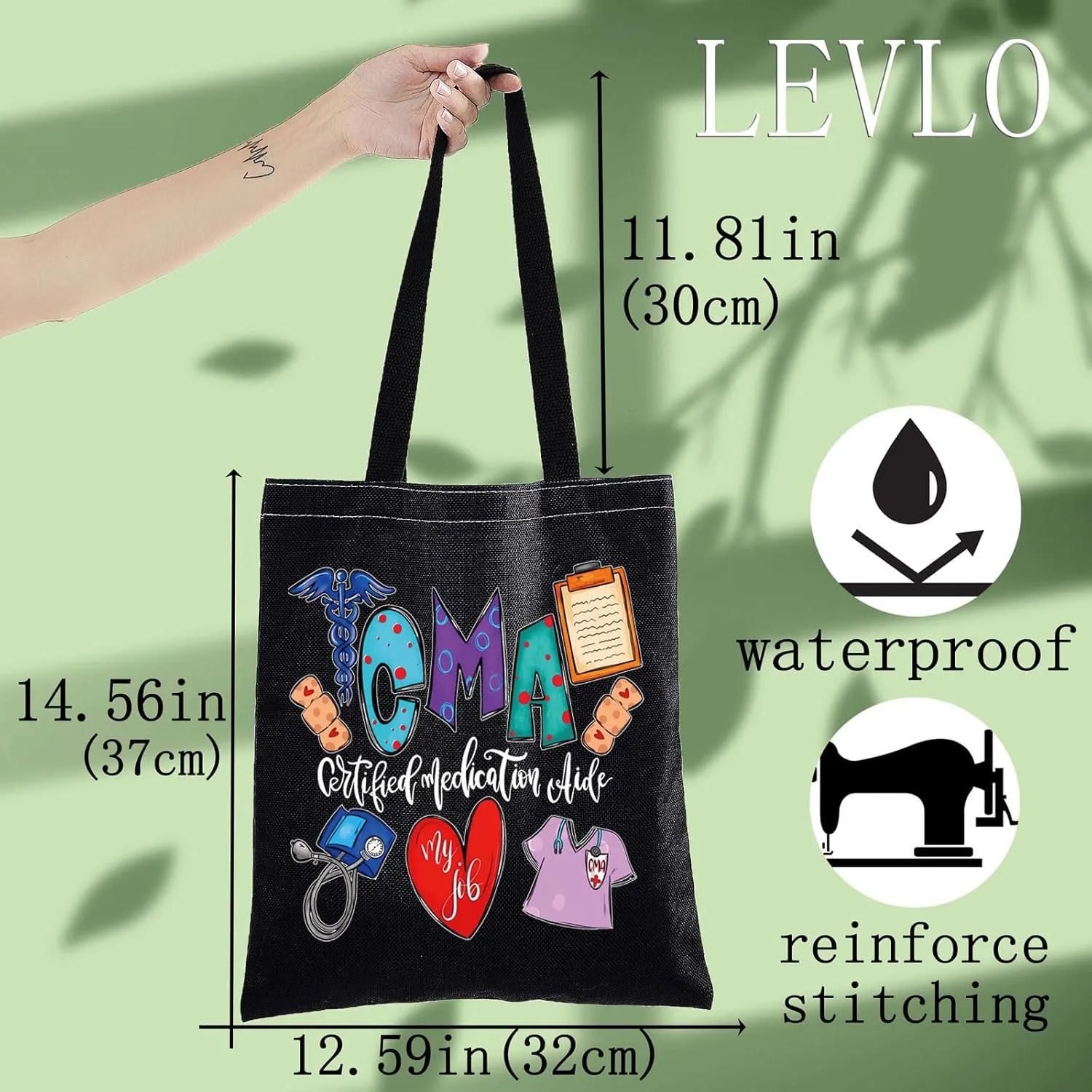 LEVLO Certified Medical Assistant Tote Bag CMA Gift Certified Medication Aide Shoulder Bag For Medical Graduation