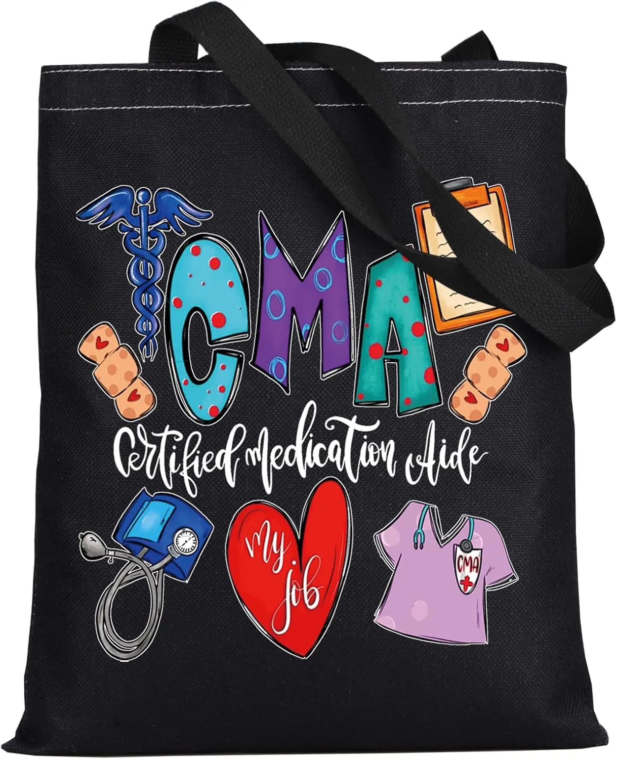 LEVLO Certified Medical Assistant Tote Bag CMA Gift Certified Medication Aide Shoulder Bag For Medical Graduation