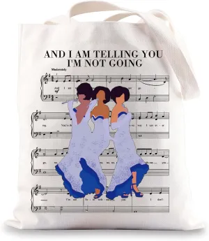 LEVLO Deena Musical Tote Bag Lorrell & Effie Fan Gift And I Am Telling You I'm Not Going Musical Theater Merch