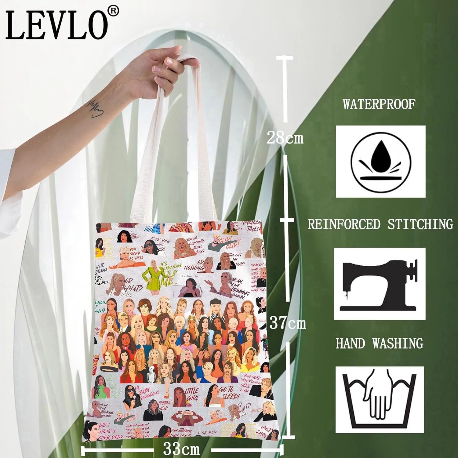 LEVLO Funny Housewives TV Show Tote Bag - Dorinda Medley Fans Gift - New York Shoulder Bag Merchandise