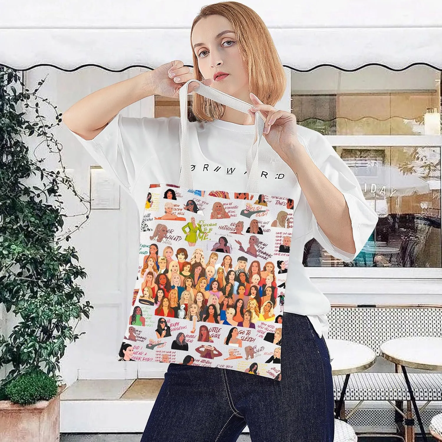 LEVLO Funny Housewives TV Show Tote Bag - Dorinda Medley Fans Gift - New York Shoulder Bag Merchandise