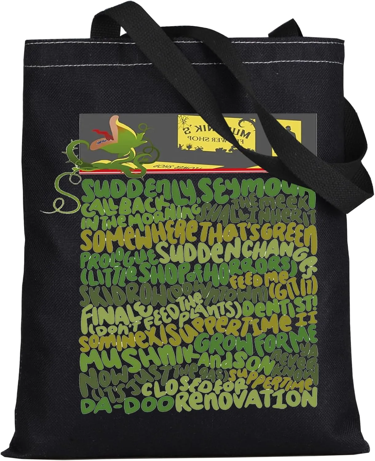 LEVLO Musical Canvas Tote Bag Seymour & Audrey Fans Gift Audrey Plant Shopping Bag