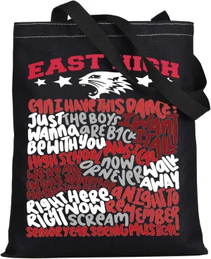 LEVLO Troy Bolton Musical Gift East High Wildcats Canvas Tote Bag East High Musical Inspired Gift For Musical Fans