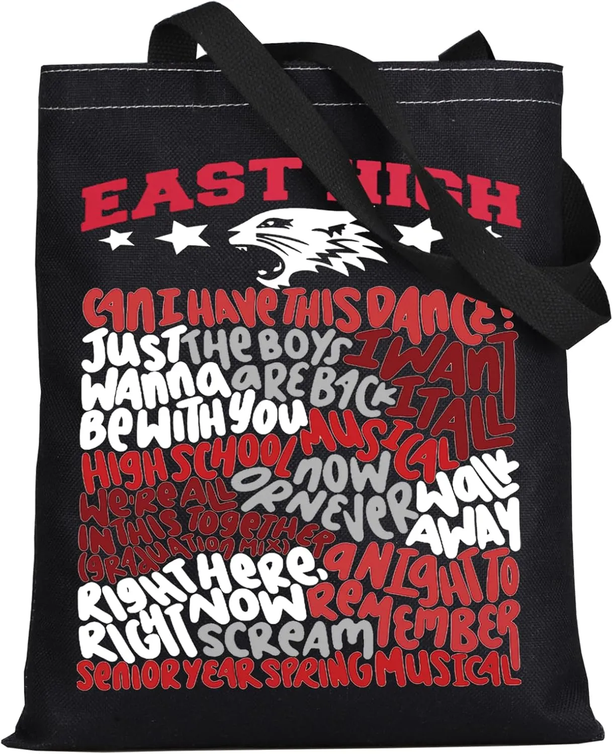 LEVLO Troy Bolton Musical Gift East High Wildcats Canvas Tote Bag East High Musical Inspired Gift For Musical Fans