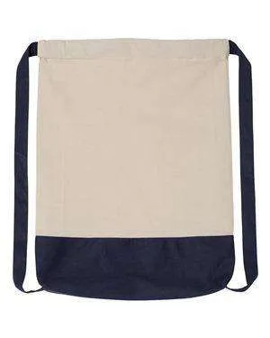 Liberty Bags Contrast Bottom Canvas Cinch Sack - 8876