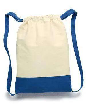 Liberty Bags Contrast Bottom Canvas Cinch Sack - 8876