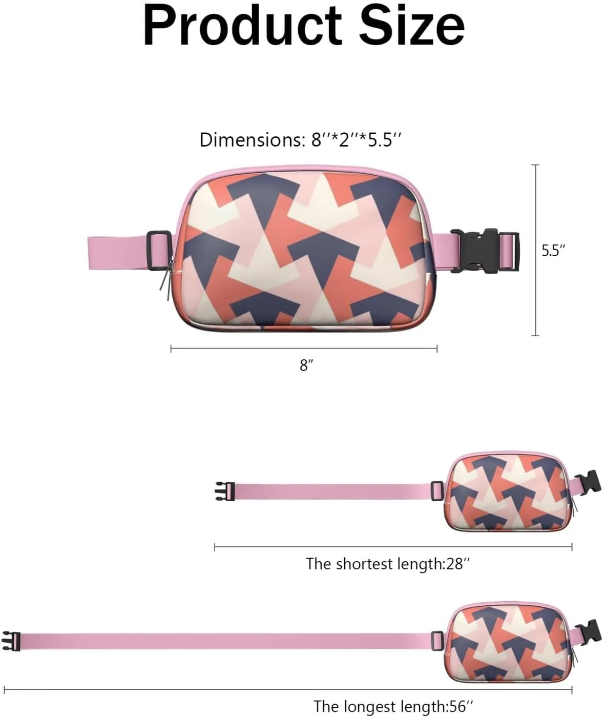 Lightweight Zipper Fanny Pack for Women – Water-Repellent Mini Everywhere Crossbody with Adjustable StrapFashion Pattern Belt Bag for Teen Girls Cute Trendy Stuff Travel Essentials waist bag.