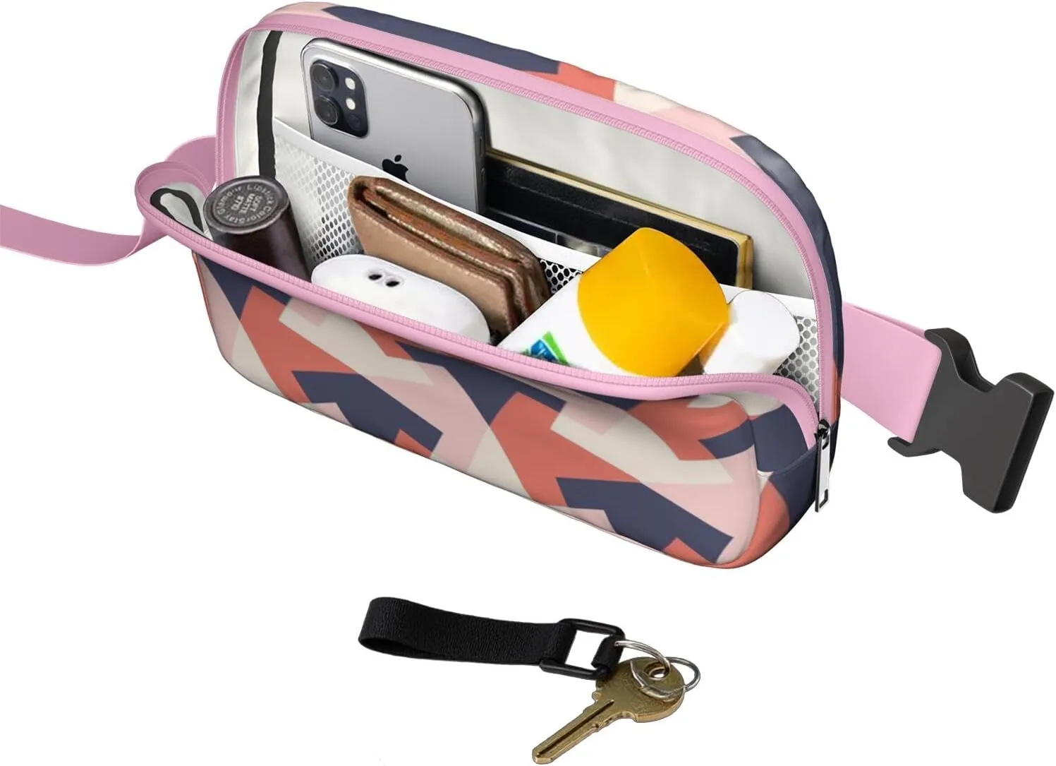 Lightweight Zipper Fanny Pack for Women – Water-Repellent Mini Everywhere Crossbody with Adjustable StrapFashion Pattern Belt Bag for Teen Girls Cute Trendy Stuff Travel Essentials waist bag.