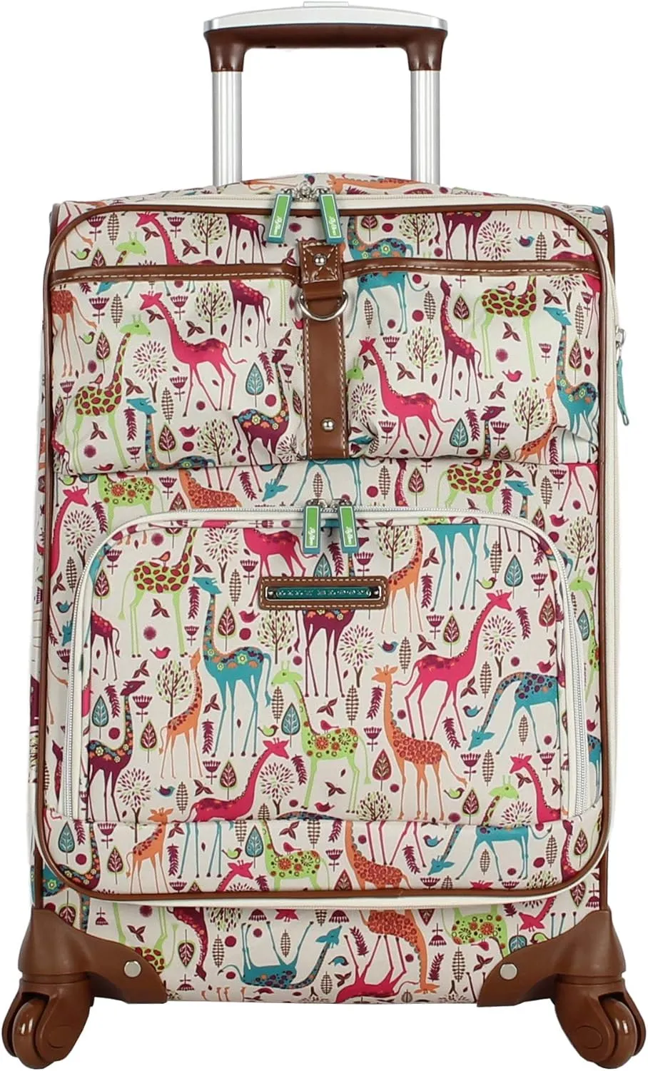 Lily Bloom Luggage Set 4 Piece Suitcase Collection With Spinner Wheels For Woman (Giraffe Park)