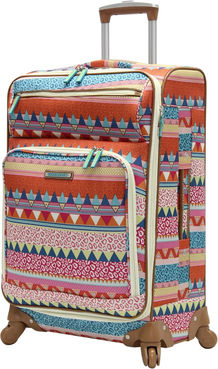 Lily Bloom Luggage Set 4 Piece Suitcase Collection With Spinner Wheels For Woman (On The Prowl)