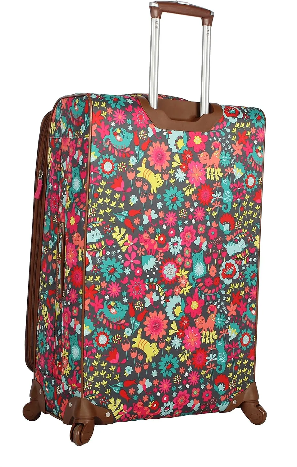 Lily Bloom Luggage Set 4 Piece Suitcase Collection With Spinner Wheels For Woman (Playful Garden)