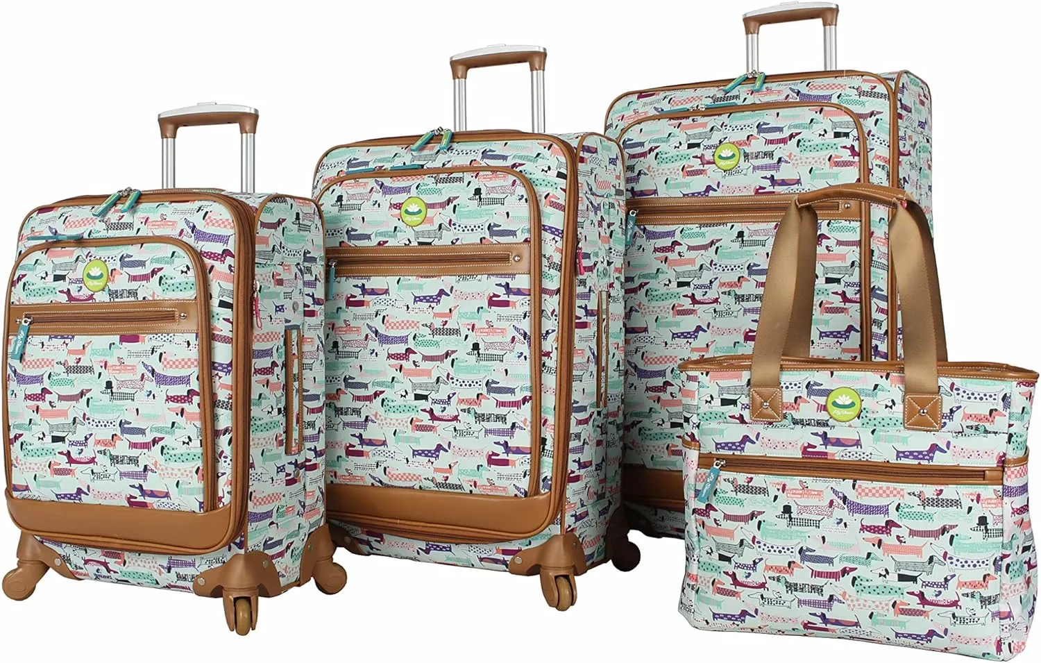 Lily Bloom Luggage Set 4 Piece Suitcase Collection With Spinner Wheels For Woman (Totally Paw Some)