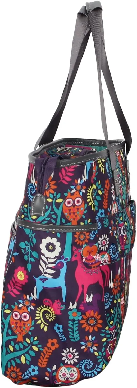 Lily Bloom Pattern Handbag for Women, Large Capacity Tote Bag Satchel Shoulder Bag