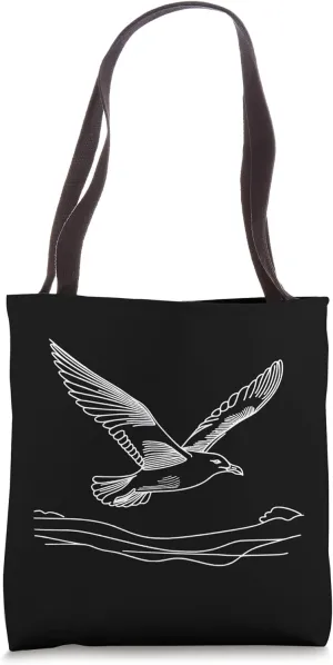 Line Art Bird & Ornithologist Herring Gull Tote Bag