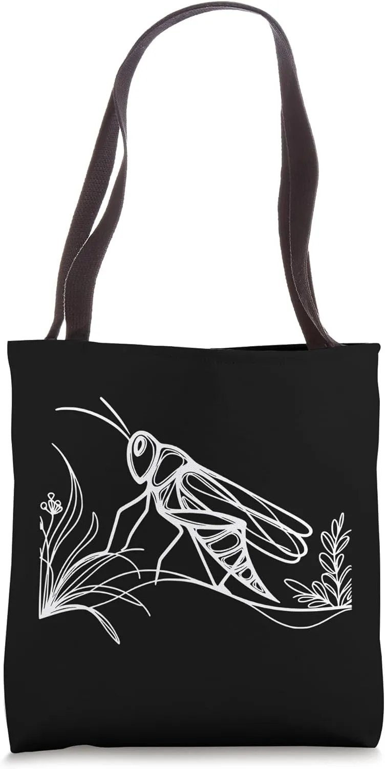 Line Art Entomologists Locust Tote Bag