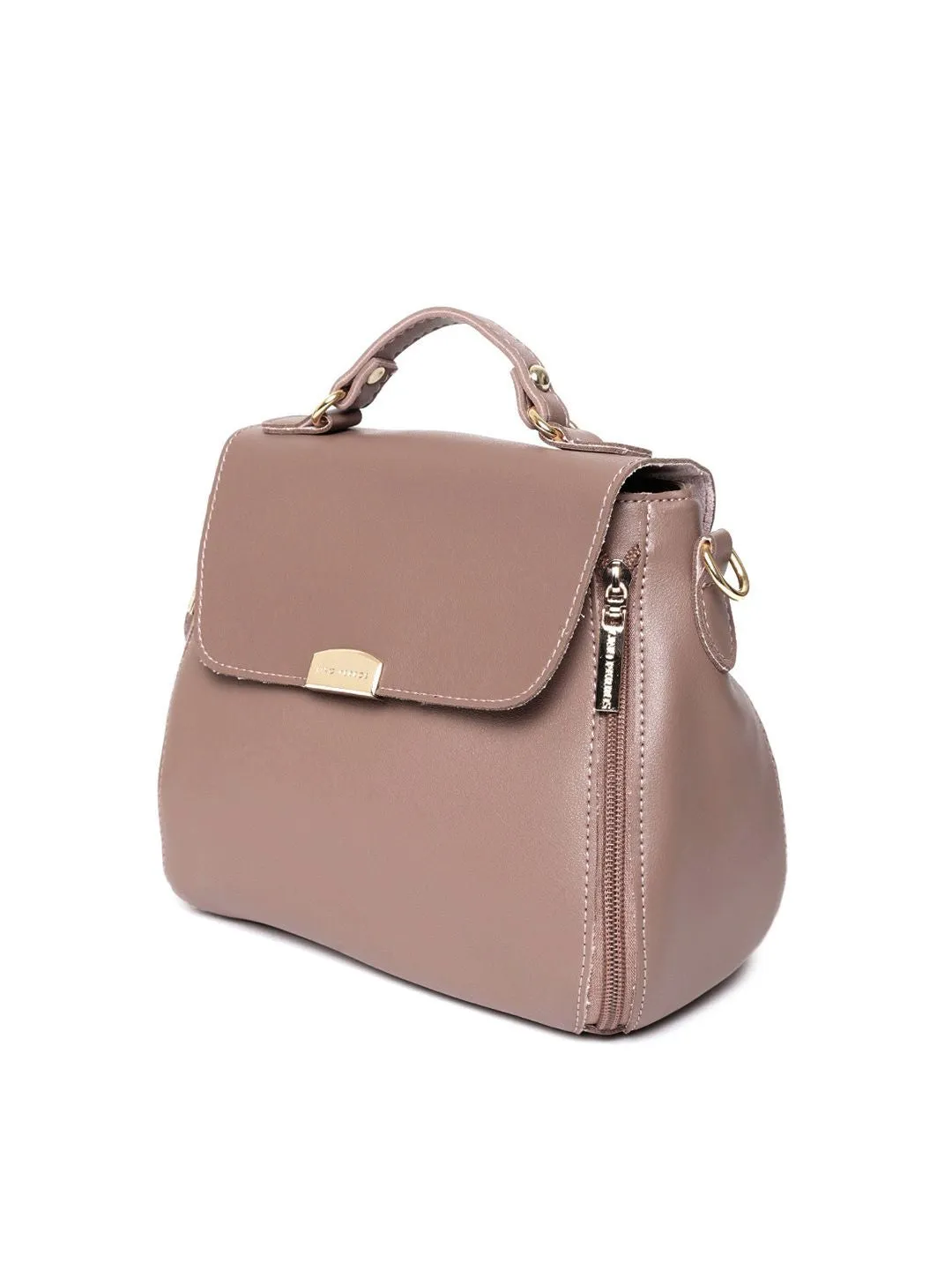 Lino Perros Dusty Pink Solid Satchel Bag