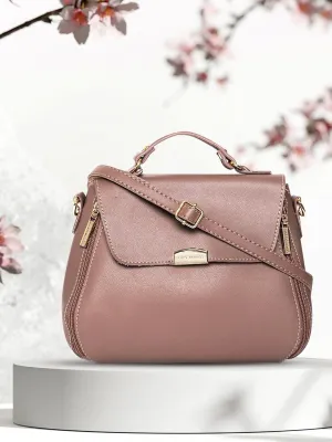 Lino Perros Dusty Pink Solid Satchel Bag