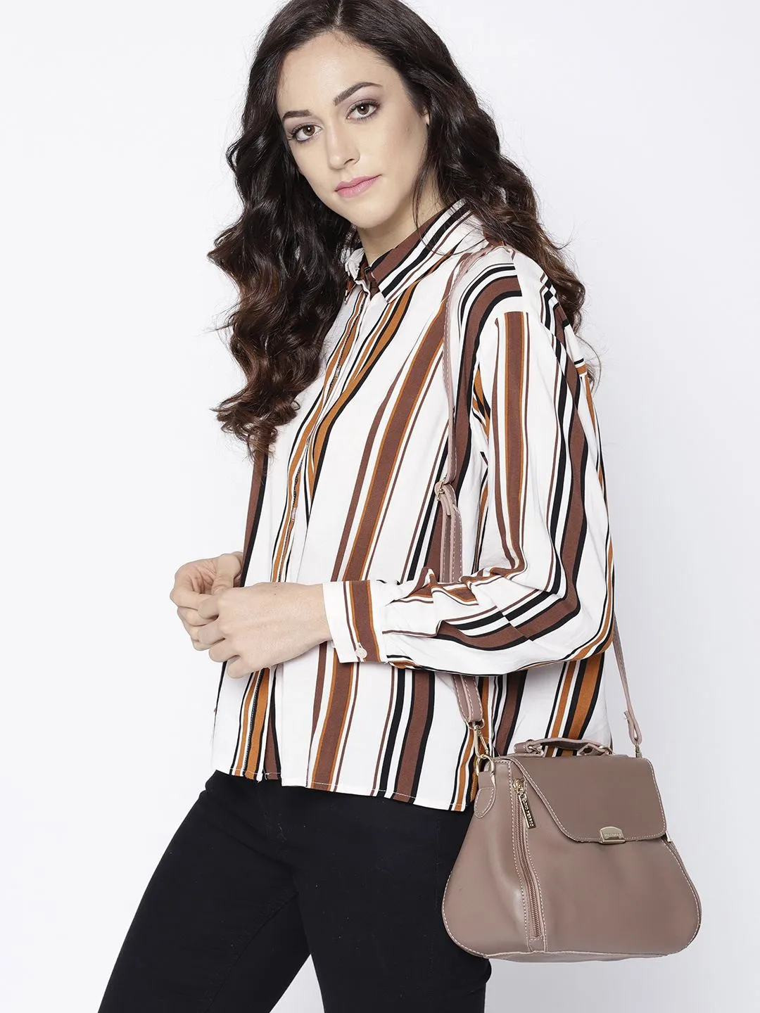 Lino Perros Dusty Pink Solid Satchel Bag