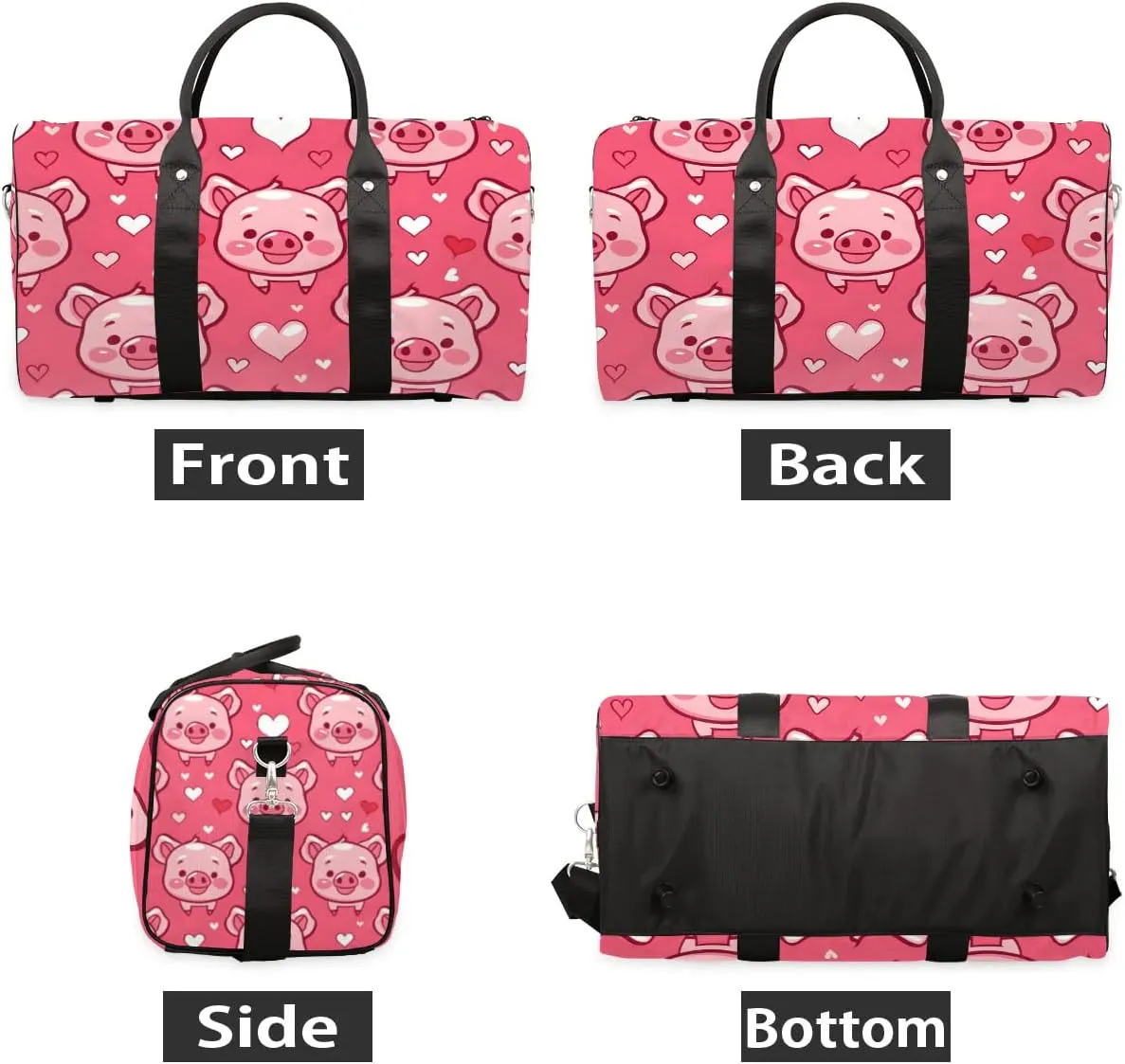 Little Pig Travel Duffel Bag for Women Men Waterproof Foldable Overnight Weekender Bag Large Capacity Sports Gym Bag