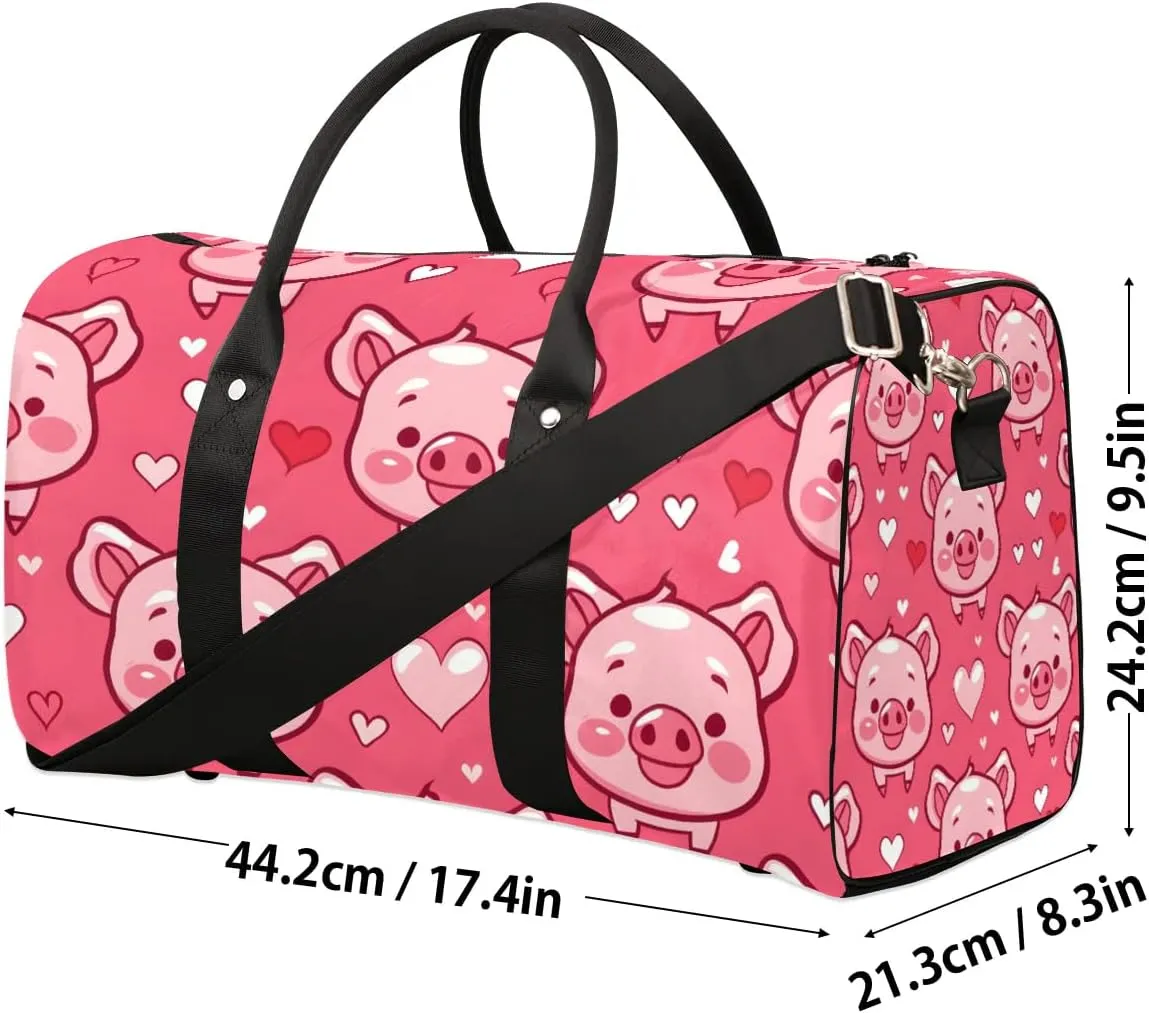 Little Pig Travel Duffel Bag for Women Men Waterproof Foldable Overnight Weekender Bag Large Capacity Sports Gym Bag