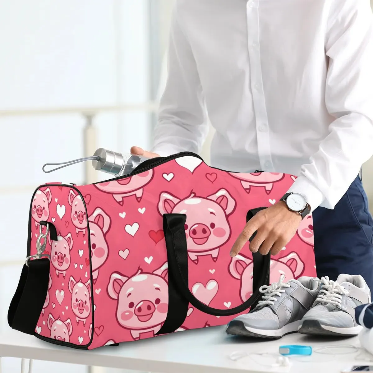 Little Pig Travel Duffel Bag for Women Men Waterproof Foldable Overnight Weekender Bag Large Capacity Sports Gym Bag