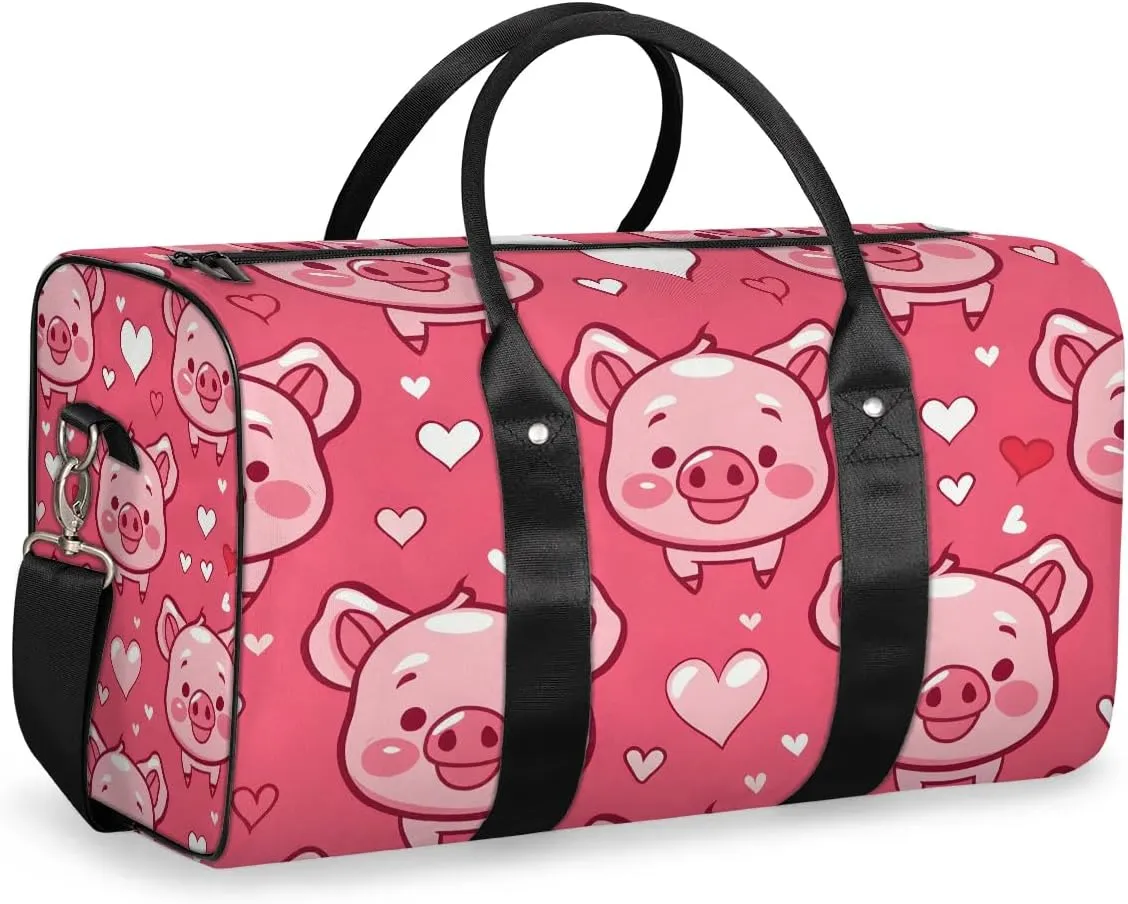 Little Pig Travel Duffel Bag for Women Men Waterproof Foldable Overnight Weekender Bag Large Capacity Sports Gym Bag