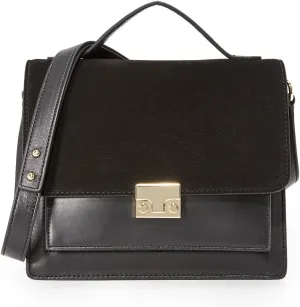 Loeffler Randall Women's Minimal Rider Satchel, Black/Black, One Size