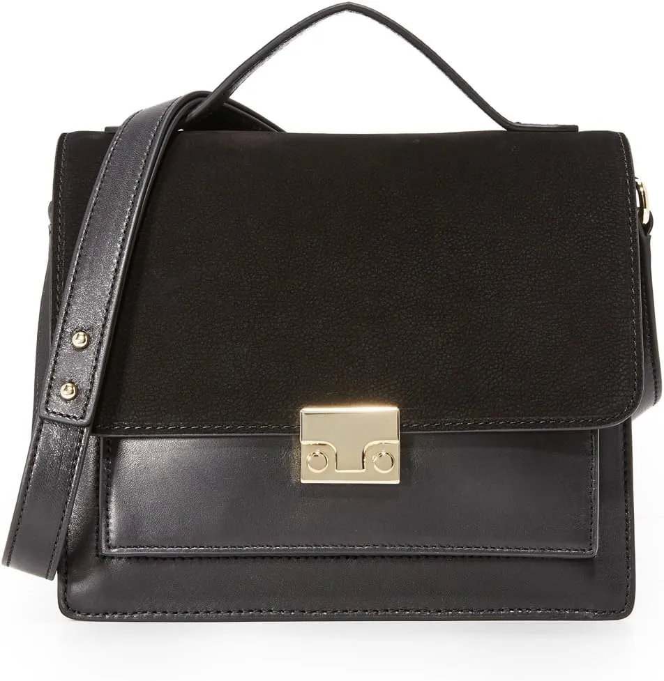 Loeffler Randall Women's Minimal Rider Satchel, Black/Black, One Size