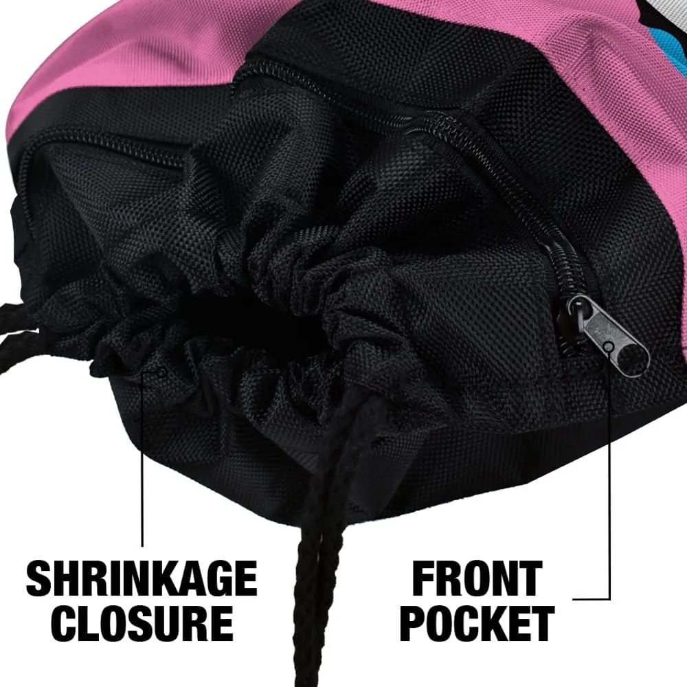 LOGOVISION Sesame Street Abby Cadabby Face Drawstring Backpack Sports Bag Sackpack 17" x 13", Perfect for Gym, Yoga or Practice
