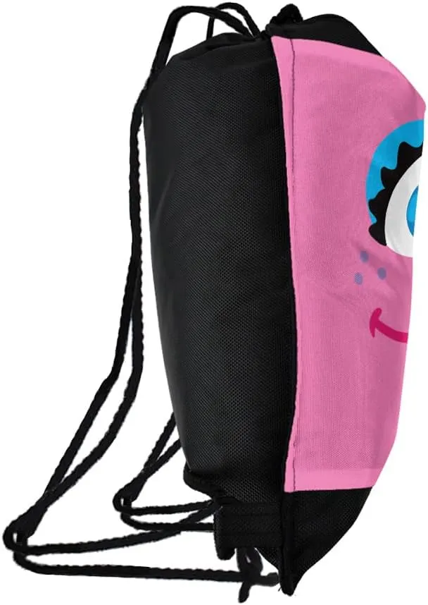 LOGOVISION Sesame Street Abby Cadabby Face Drawstring Backpack Sports Bag Sackpack 17" x 13", Perfect for Gym, Yoga or Practice